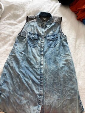 true religion denim shirt dress | Dresses | True Religion Light Blue Buttonfront Mini Flawless Foldover Flare Leggings headband_set Size:39/S Macys